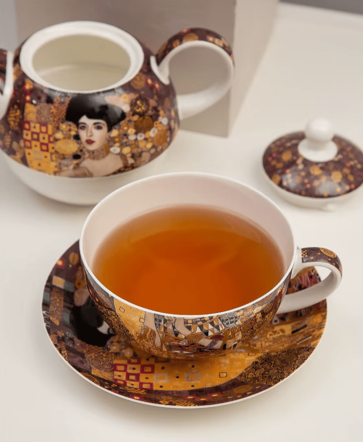 Ceramiczny Zestaw do Kawy i Herbaty w Europejskim Stylu - Inspirowany dziełami Klimta - obrazek 4