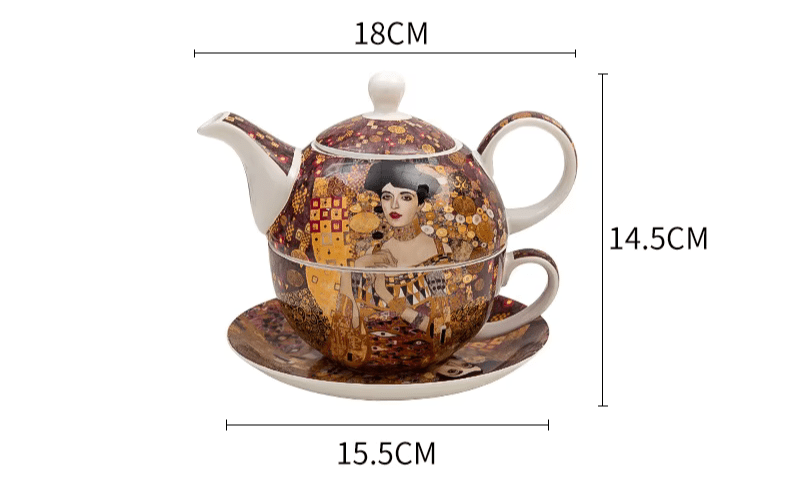 Ceramiczny Zestaw do Kawy i Herbaty w Europejskim Stylu - Inspirowany dziełami Klimta - obrazek 7