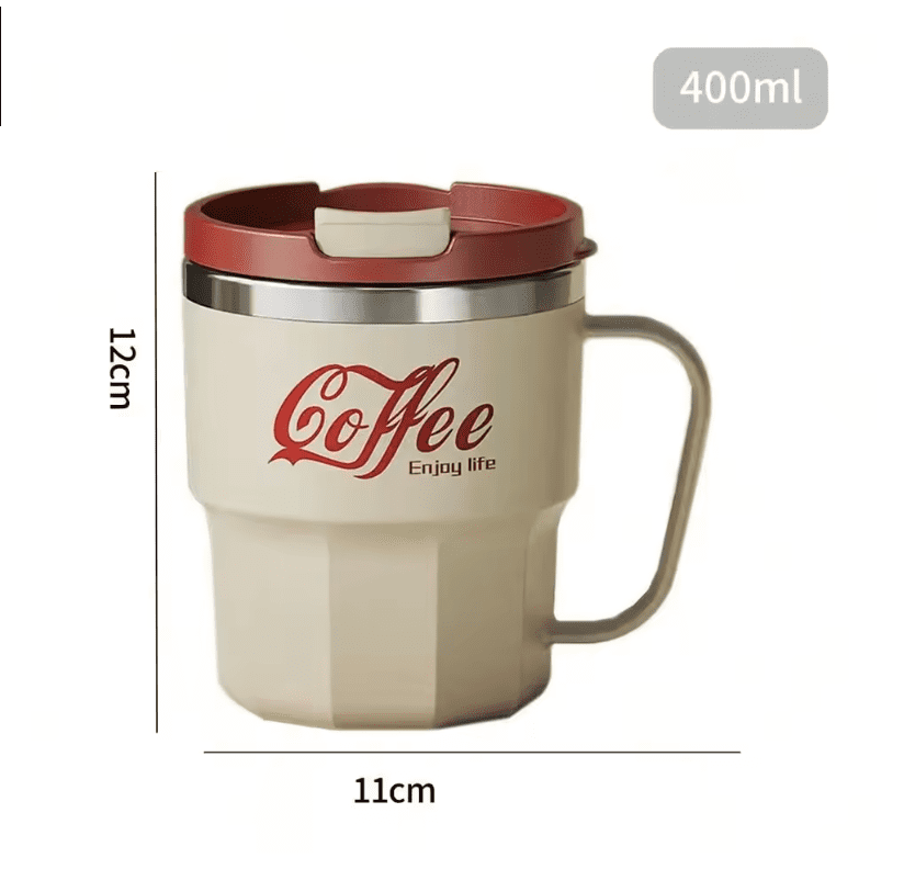 Kubek termiczny 400/480 ml – stal nierdzewna z pokrywką i uchwytem dla fanów kawy w ruchu - obrazek 13
