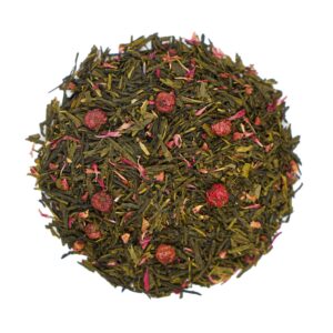 Zielona herbata Bancha z malinami i czerwoną porzeczką