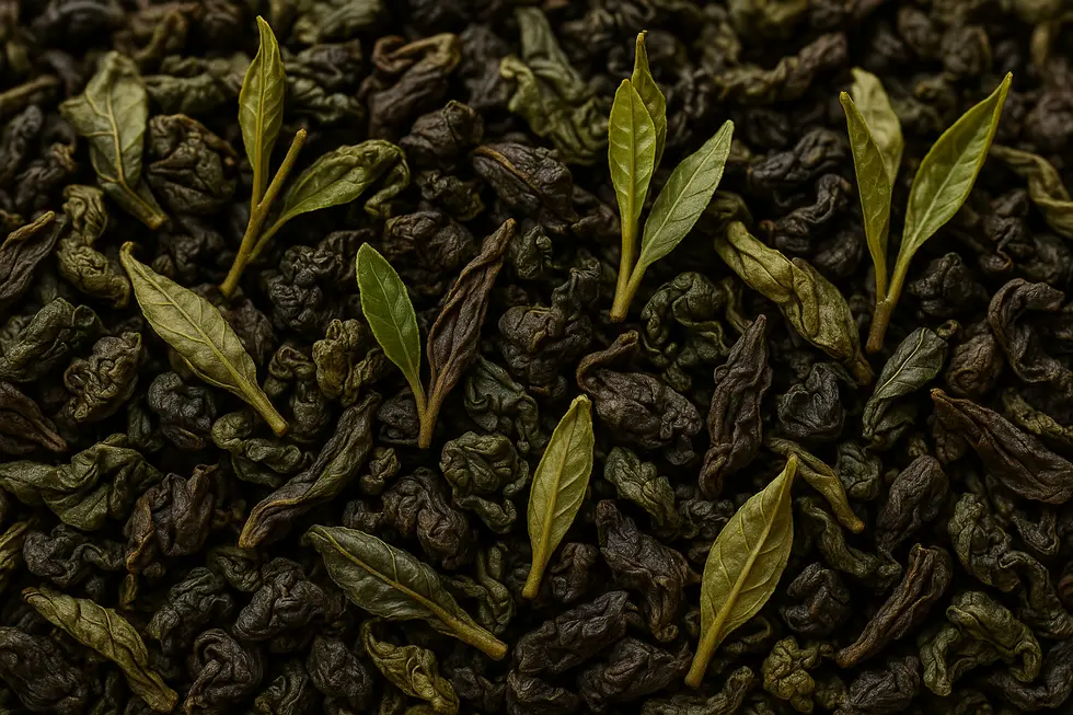 Oolong, a unique fusion of green and black tea characteristics.