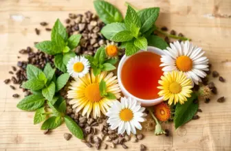 An arrangement of herbal tea ingredients symbolizing health support and variety.
