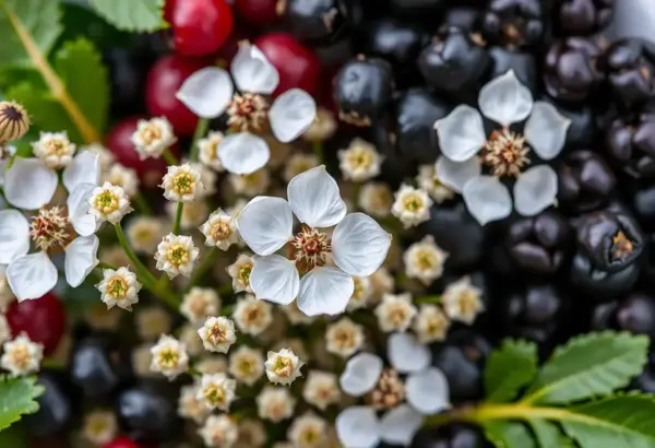 Linden flowers and elderberries prepared for tea.