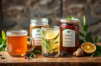 Assorted herbal teas with ingredients like echinacea, ginger, and linden.