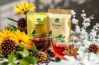 Artwork of seasonal elements surrounding tea containers, indicating storage challenges.