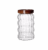 Karbowany szklany słoik z drewnianą pokrywką – szczelny pojemnik 350–750 ml do kawy, herbaty i przekąsek